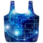 Artificial Intelligence Brain Think Art Full Print Recycle Bag (XL) Back