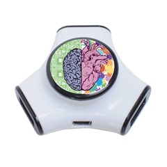 Brain Heart Balance Emotion Art 3-port Usb Hub by Jancukart