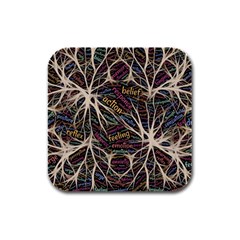 Mental Human Experience Mindset Art Rubber Square Coaster (4 Pack)