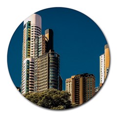 Puerto Madero Cityscape, Buenos Aires, Argentina Round Mousepad by dflcprintsclothing