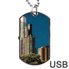 Puerto Madero Cityscape, Buenos Aires, Argentina Dog Tag Usb Flash (two Sides) by dflcprintsclothing