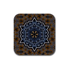 Rosette Mandala Ornament Wallpaper Rubber Square Coaster (4 Pack)