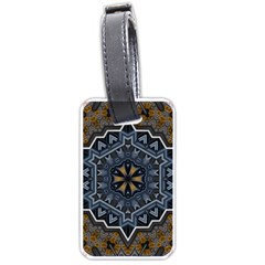 Rosette Mandala Ornament Wallpaper Luggage Tag (one Side)