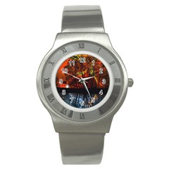 Space Nature Fantasy Trees Stainless Steel Watch