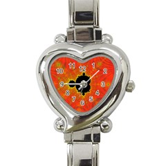 Fractal Mandelbrot Set Pattern Art Heart Italian Charm Watch