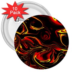 Modern Art Design Fantasy Surreal Orange 3  Buttons (10 Pack)  by Ravend