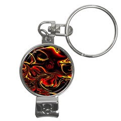 Modern Art Design Fantasy Surreal Orange Nail Clippers Key Chain by Ravend