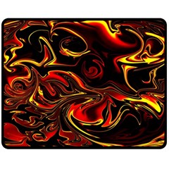 Modern Art Design Fantasy Surreal Orange Fleece Blanket (medium)