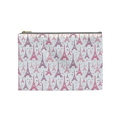 Eiffel Tower Pattern Wallpaper Cosmetic Bag (medium)