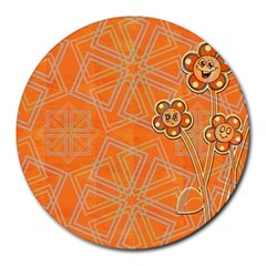 Background Backdrop Art Flowers Round Mousepad