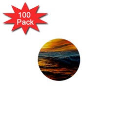 Ocean Sunset Sea Ocean Sunset 1  Mini Buttons (100 Pack)  by Ravend