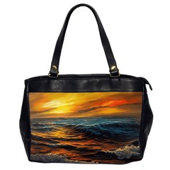 Ocean Sunset Sea Ocean Sunset Oversize Office Handbag (2 Sides)