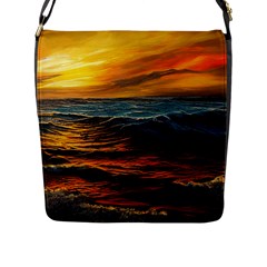 Ocean Sunset Sea Ocean Sunset Flap Closure Messenger Bag (l)