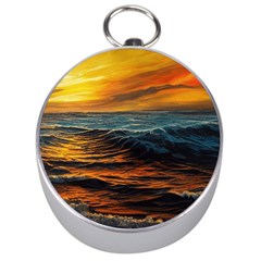 Ocean Sunset Sea Ocean Sunset Silver Compasses