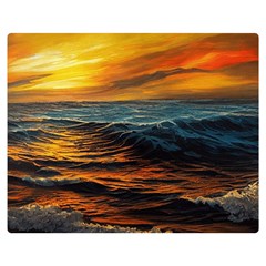 Ocean Sunset Sea Ocean Sunset Premium Plush Fleece Blanket (medium)