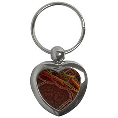 Fractal Pattern Geometric Pattern Key Chain (heart)