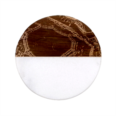 Fractal Pattern Geometric Pattern Classic Marble Wood Coaster (round) 