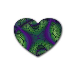 Abstract Art Fractal Rubber Coaster (heart)