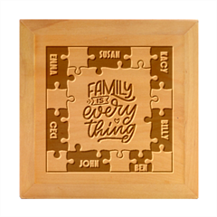 Puzzle 7 names - Wood Photo Frame Cube