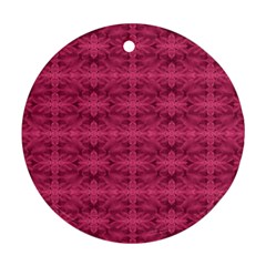 Elegant Pink Floral Geometric Pattern Round Ornament (two Sides) by dflcprintsclothing