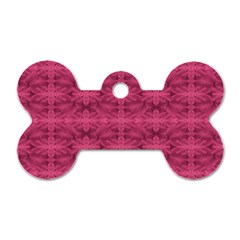 Elegant Pink Floral Geometric Pattern Dog Tag Bone (two Sides) by dflcprintsclothing