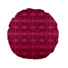 Elegant Pink Floral Geometric Pattern Standard 15  Premium Flano Round Cushions by dflcprintsclothing