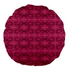 Elegant Pink Floral Geometric Pattern Large 18  Premium Flano Round Cushions by dflcprintsclothing