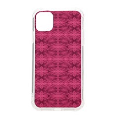 Elegant Pink Floral Geometric Pattern Iphone 11 Tpu Uv Print Case by dflcprintsclothing