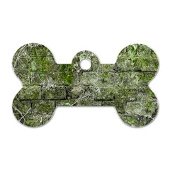 Old Stone Exterior Wall With Moss Dog Tag Bone (two Sides) by dflcprintsclothing