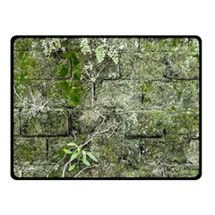 Old Stone Exterior Wall With Moss One Side Fleece Blanket (small) by dflcprintsclothing