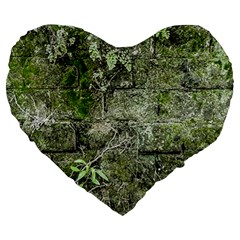 Old Stone Exterior Wall With Moss Large 19  Premium Flano Heart Shape Cushions by dflcprintsclothing