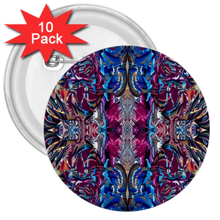 Abstract Blend Repeats 3  Buttons (10 pack) 