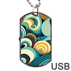 Waves Dog Tag Usb Flash (one Side) by fructosebat