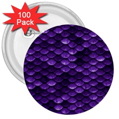 Purple Scales! 3  Buttons (100 Pack)  by fructosebat