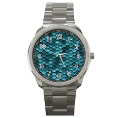 Teal Scales! Sport Metal Watch by fructosebat