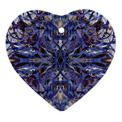 Denim Blend Repeats I Heart Ornament (two Sides)