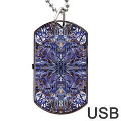 Denim Blend Repeats I Dog Tag Usb Flash (one Side) by kaleidomarblingart