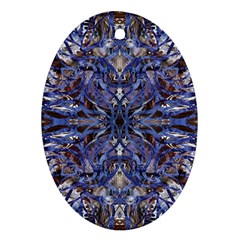 Denim Blend Repeats I Oval Ornament (two Sides)