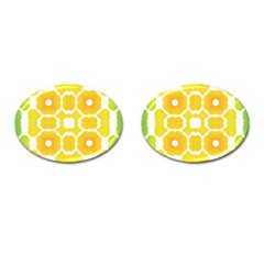 Yellow Seamless Pattern Cufflinks (oval)