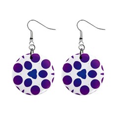 Purple Blue Repeat Pattern Mini Button Earrings