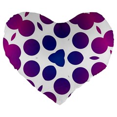 Purple Blue Repeat Pattern Large 19  Premium Heart Shape Cushions