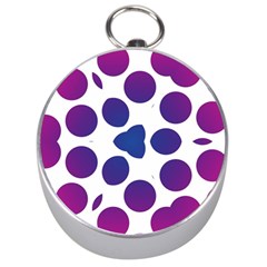 Purple Blue Repeat Pattern Silver Compasses