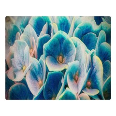 Hydrangeas-blossom-bloom-blue Premium Plush Fleece Blanket (large)