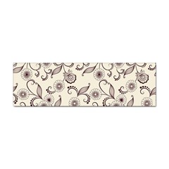 White And Brown Floral Wallpaper Flowers Background Pattern Sticker Bumper (10 Pack) by Jancukart