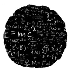 E=mc2 Text Science Albert Einstein Formula Mathematics Physics Large 18  Premium Flano Round Cushions by Jancukart