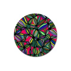 Background Pattern Flowers Seamless Magnet 3  (round)