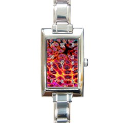 Fractal Black Texture Wallpaper Rectangle Italian Charm Watch