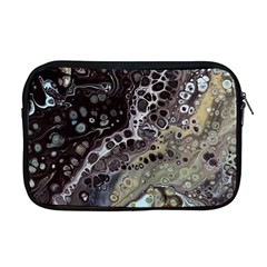 Black Marble Abstract Pattern Texture Apple Macbook Pro 17  Zipper Case by Jancukart