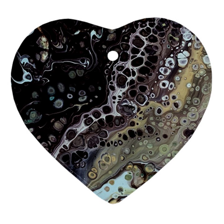 Black Marble Abstract Pattern Texture Ornament (Heart)