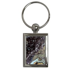 Black Marble Abstract Pattern Texture Key Chain (rectangle) by Jancukart